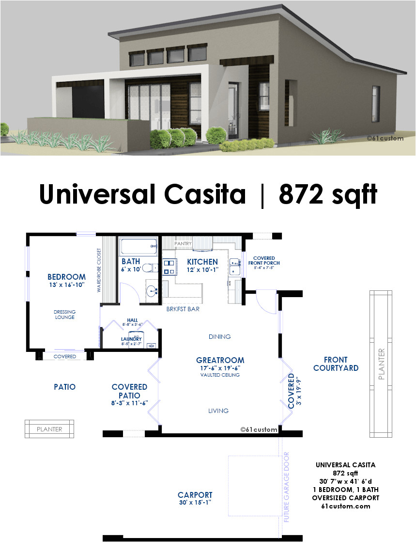 Home Plans Design Universal Casita House Plan 61custom Contemporary