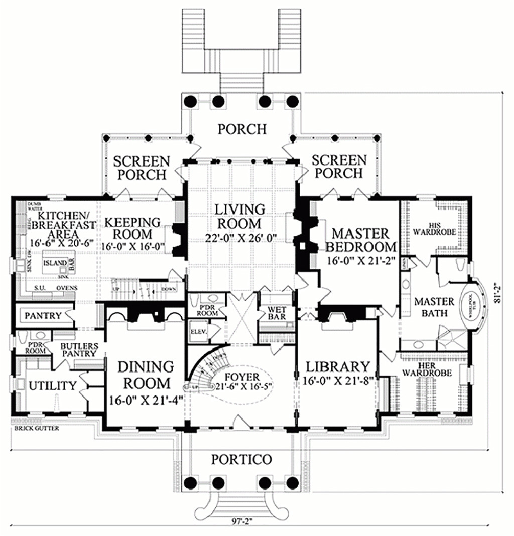home plans with butlers pantry