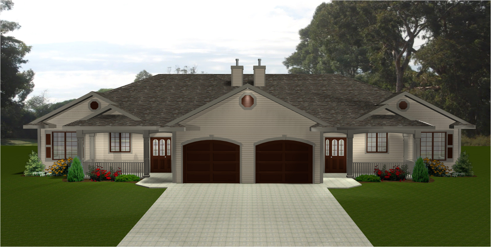 large modern house plans with garage image
