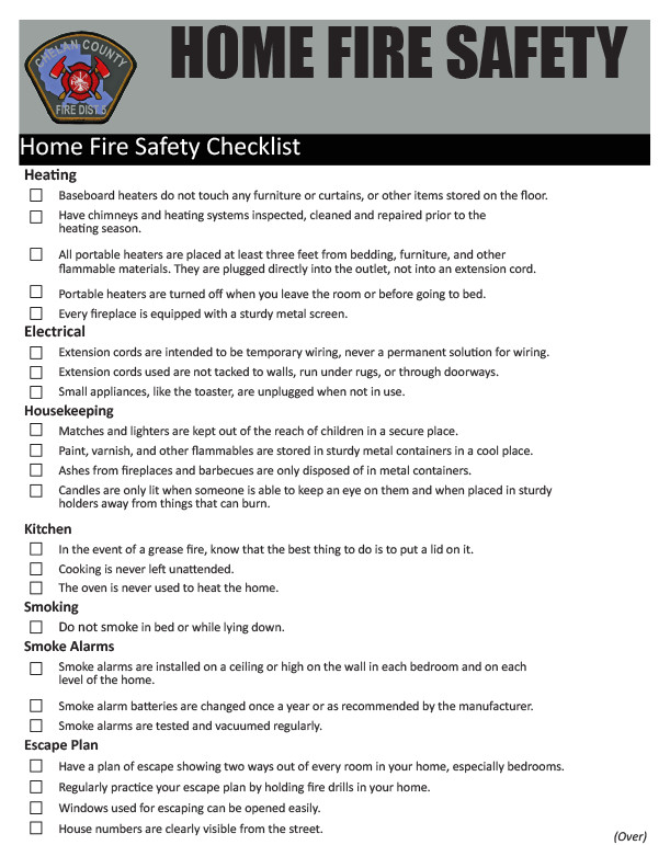 home fire safety plan template