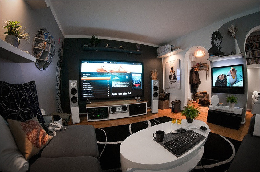 a massive home entertainment setup