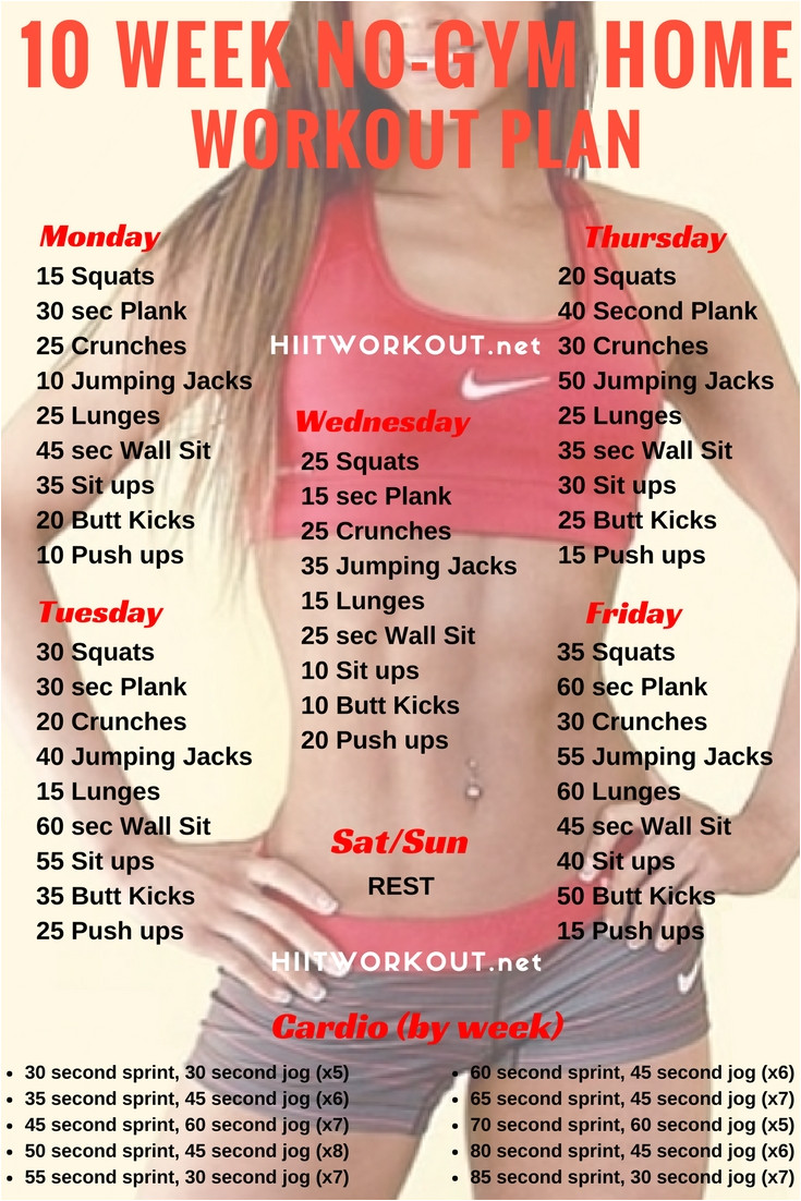 10 week home workout plan