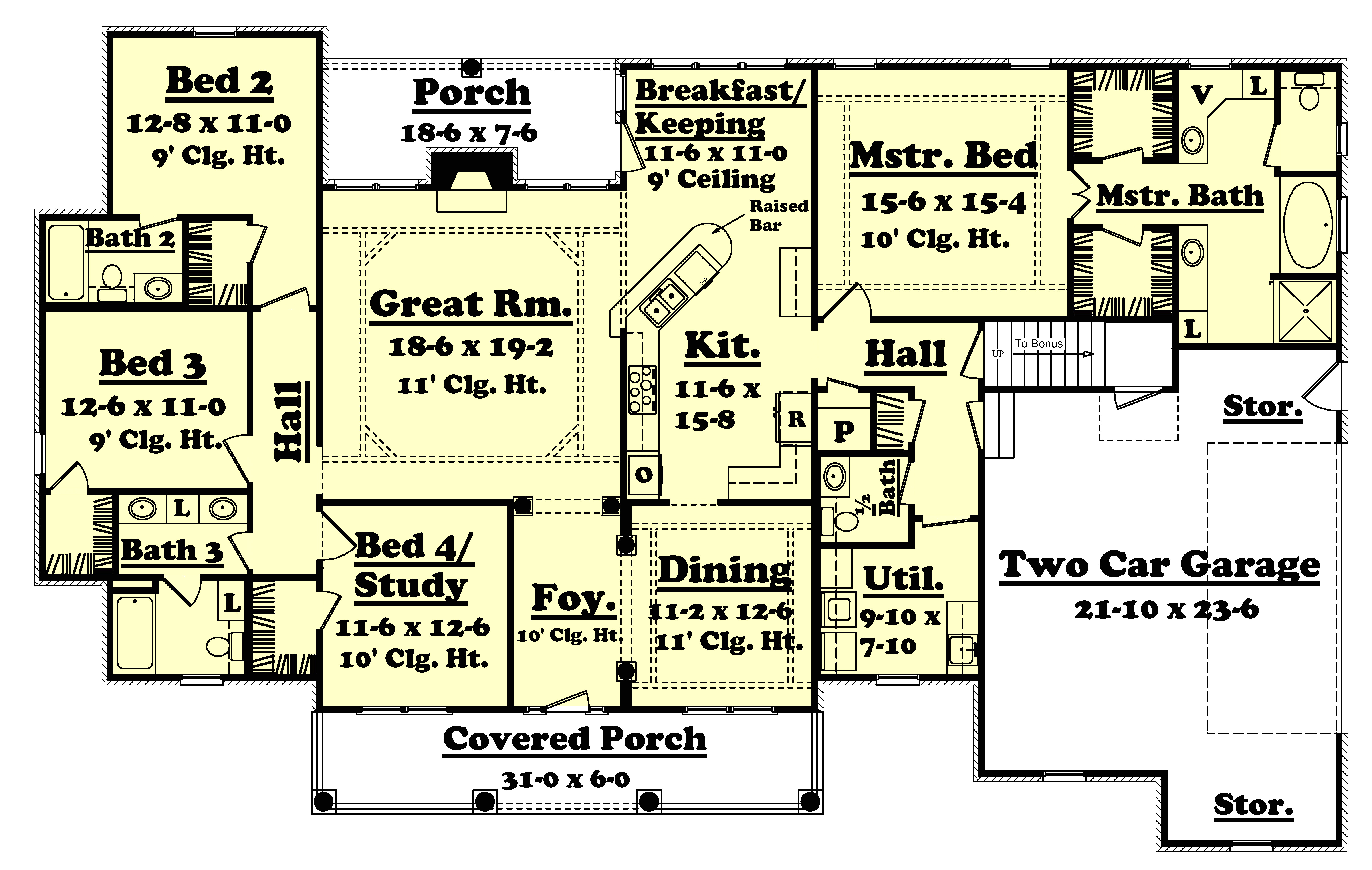 2500 square feet one story house plans