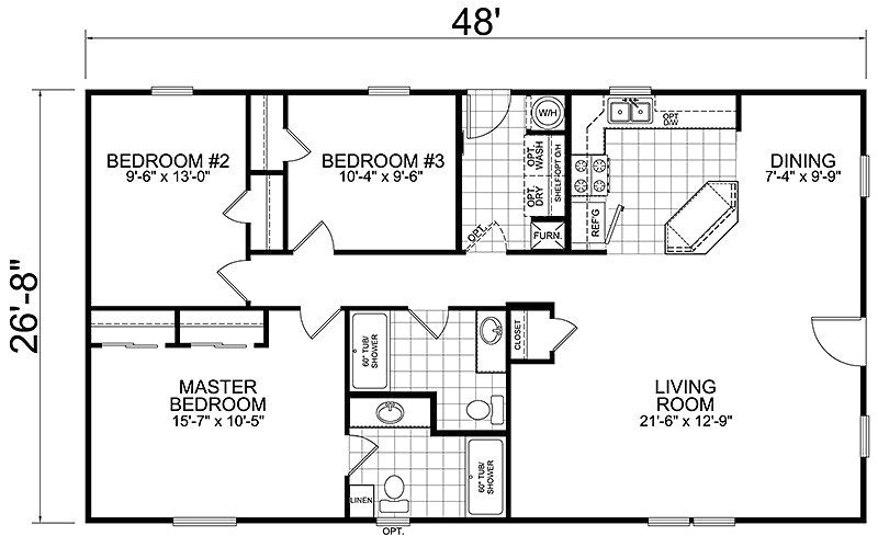 house plans 3 bedroom 1 bathroom
