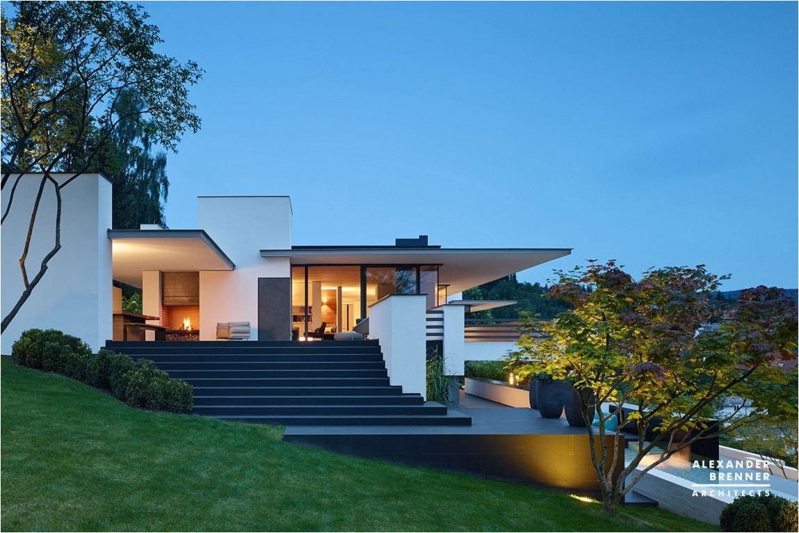 german contemporary house on top of the hill