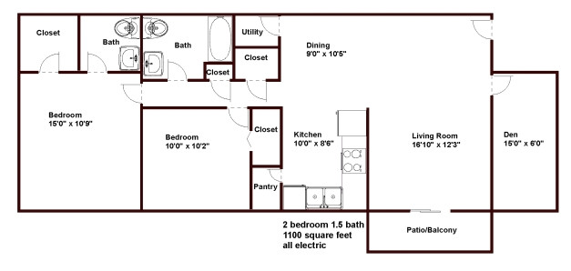 house plan in 1100 sq feet