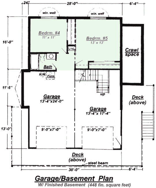 ranch with finished basement house plans