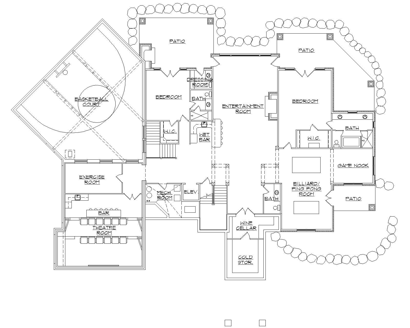 building a home plan with an indoor basketball court