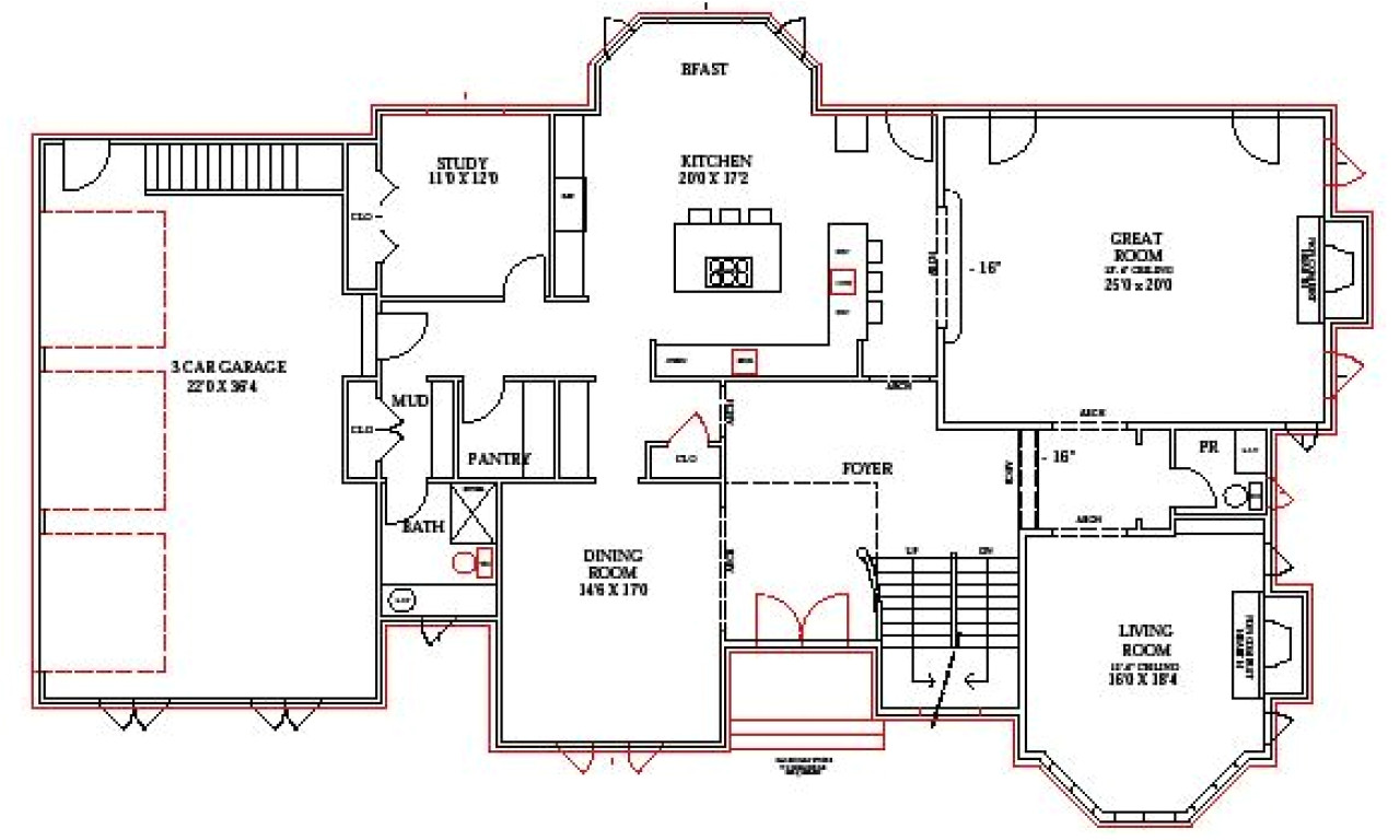 open floor house plans with walkout basement
