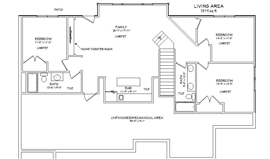 finished basement floor plans fabulous walkout basement 633343425ec3df65