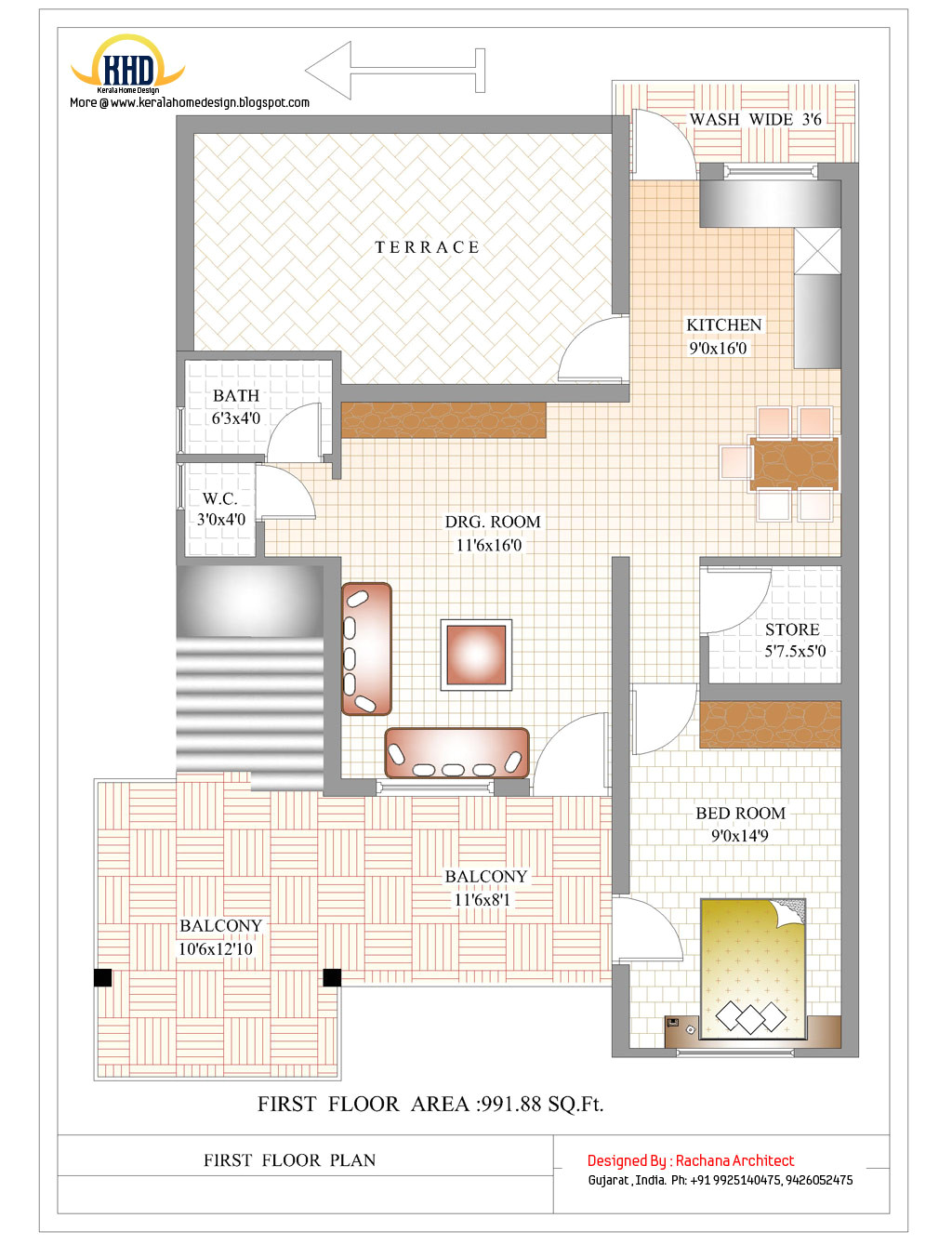 contemporary india house plan 2185 sqft