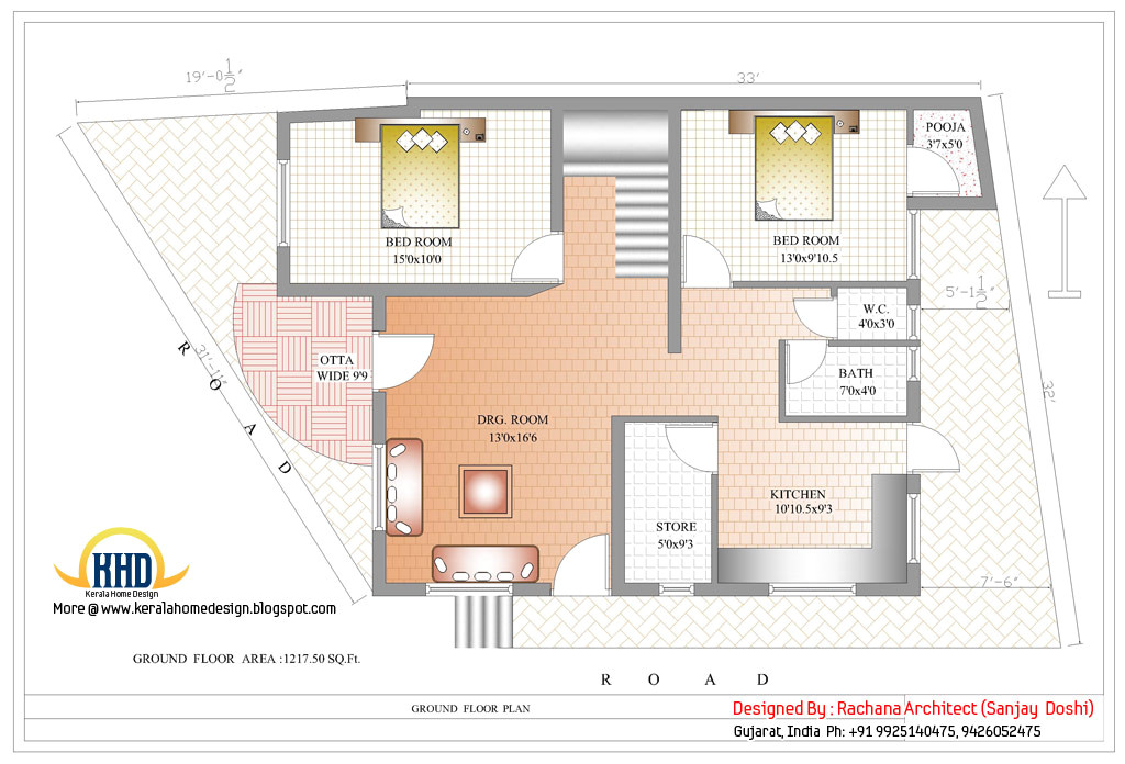indian home design with house plan 2435 more