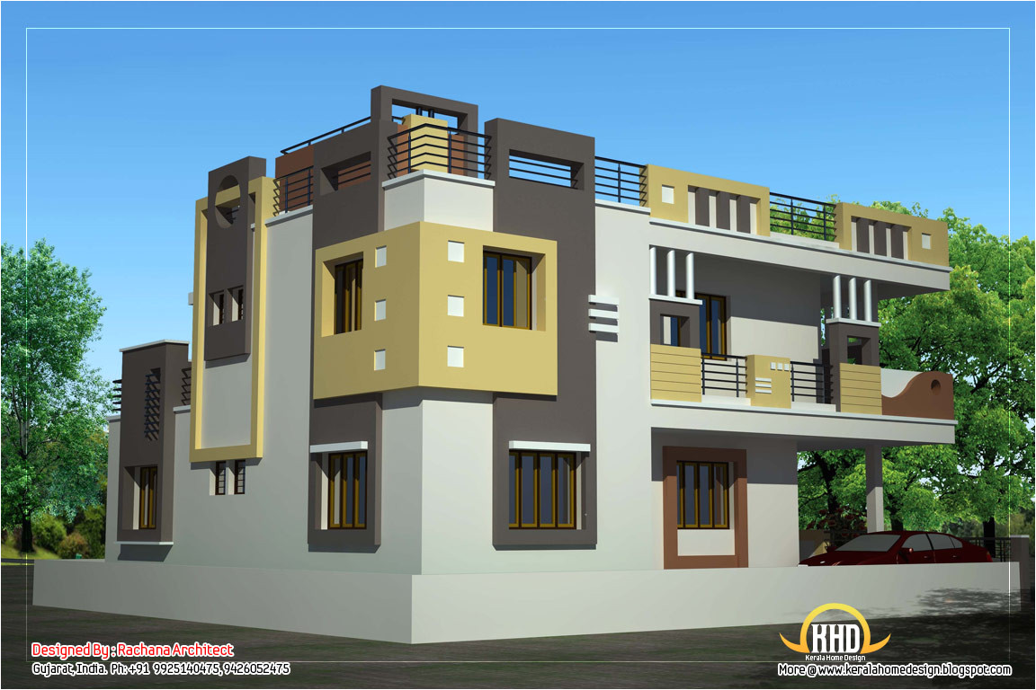 duplex house plan and elevation 2878 sq