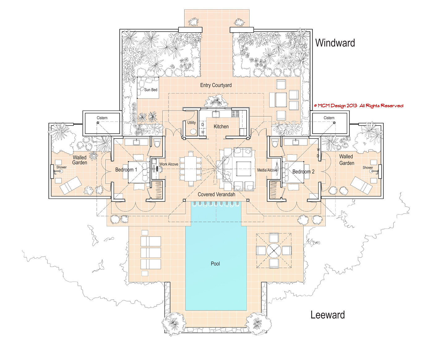 minimum island house plan