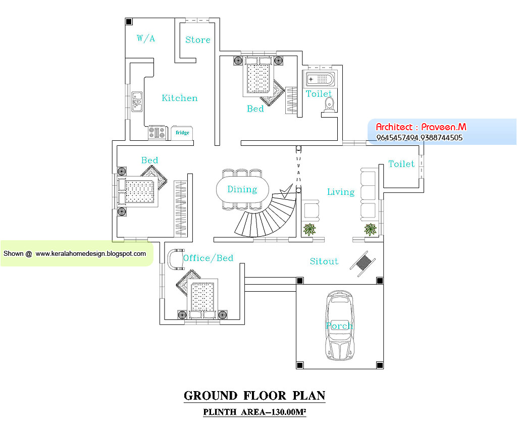 kerala home plan and elevation 2109 sq