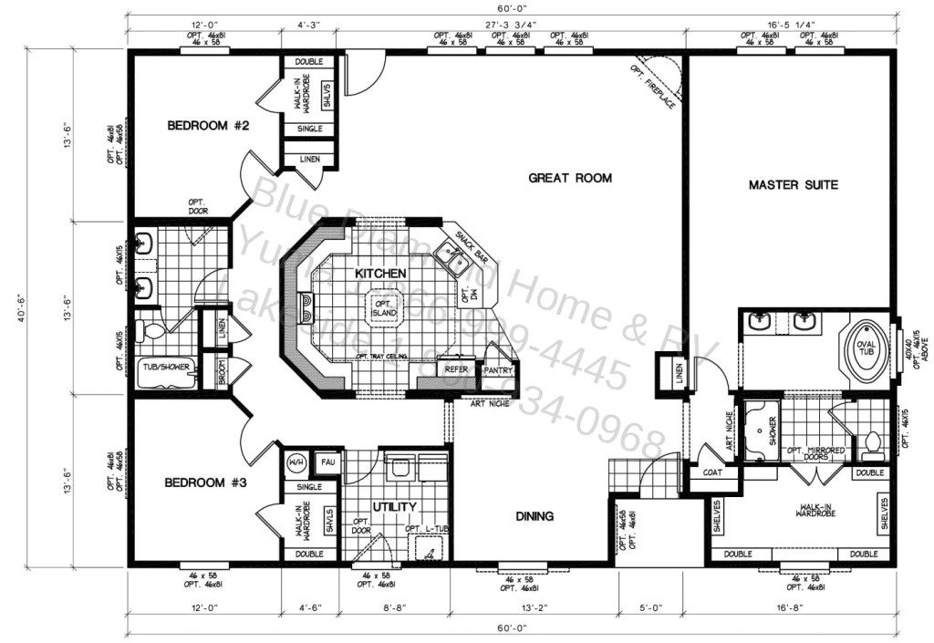 triple wide mobile home floor plans