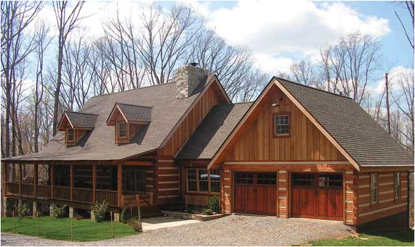 cabin house plans with attached garage