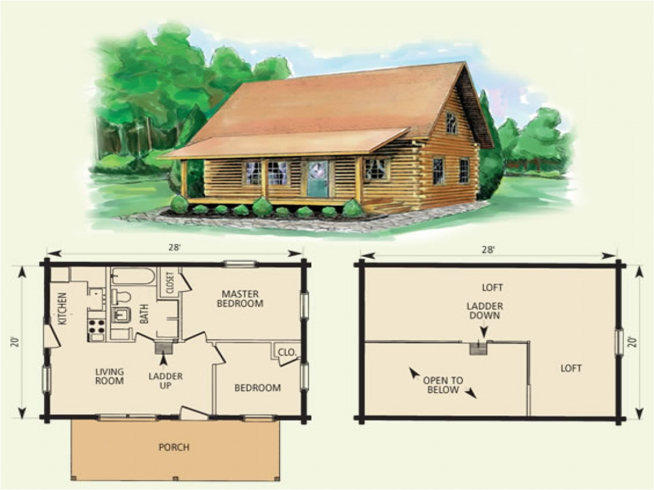 1183 log cabin house plans with porches