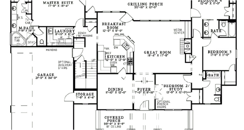 Luxury One Story House Plans With Bonus Room Plougonver