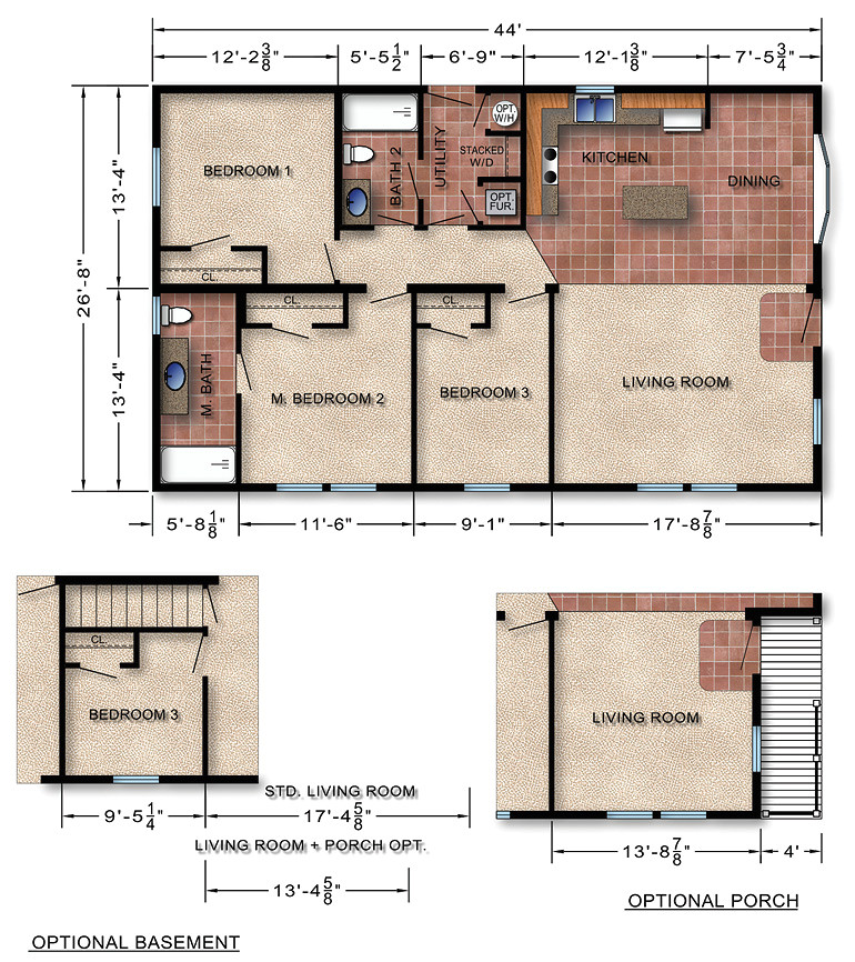 modular home plans 26x44 ranch