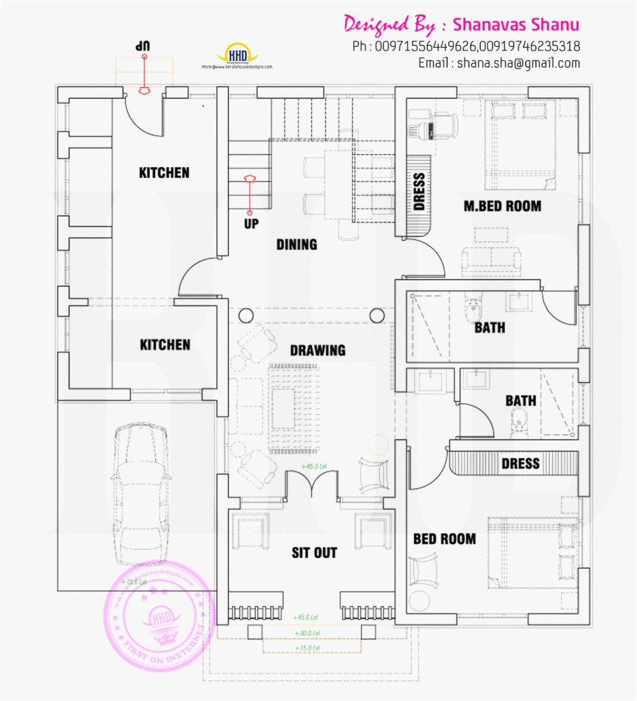 floor plan of modern single floor home indian house plans