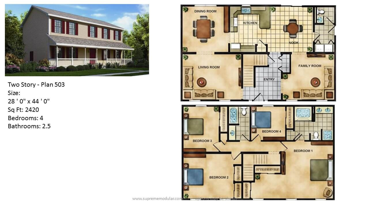 modular home two story plans