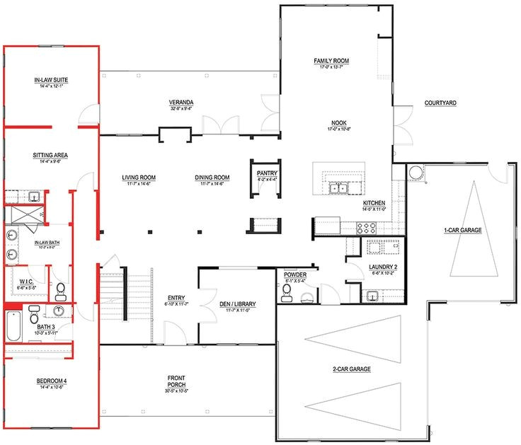 5 bedroom house plans with mother in law suite