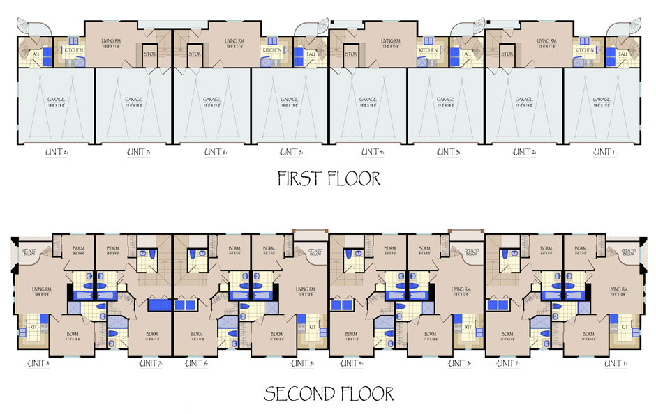 Multi Residential House Plans Multi Family Unit Floor Plans