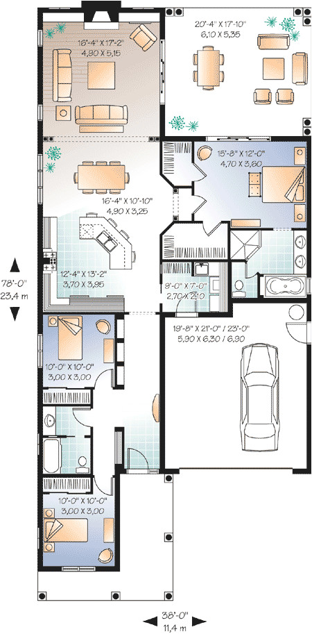 narrow lot florida house plan 21650dr
