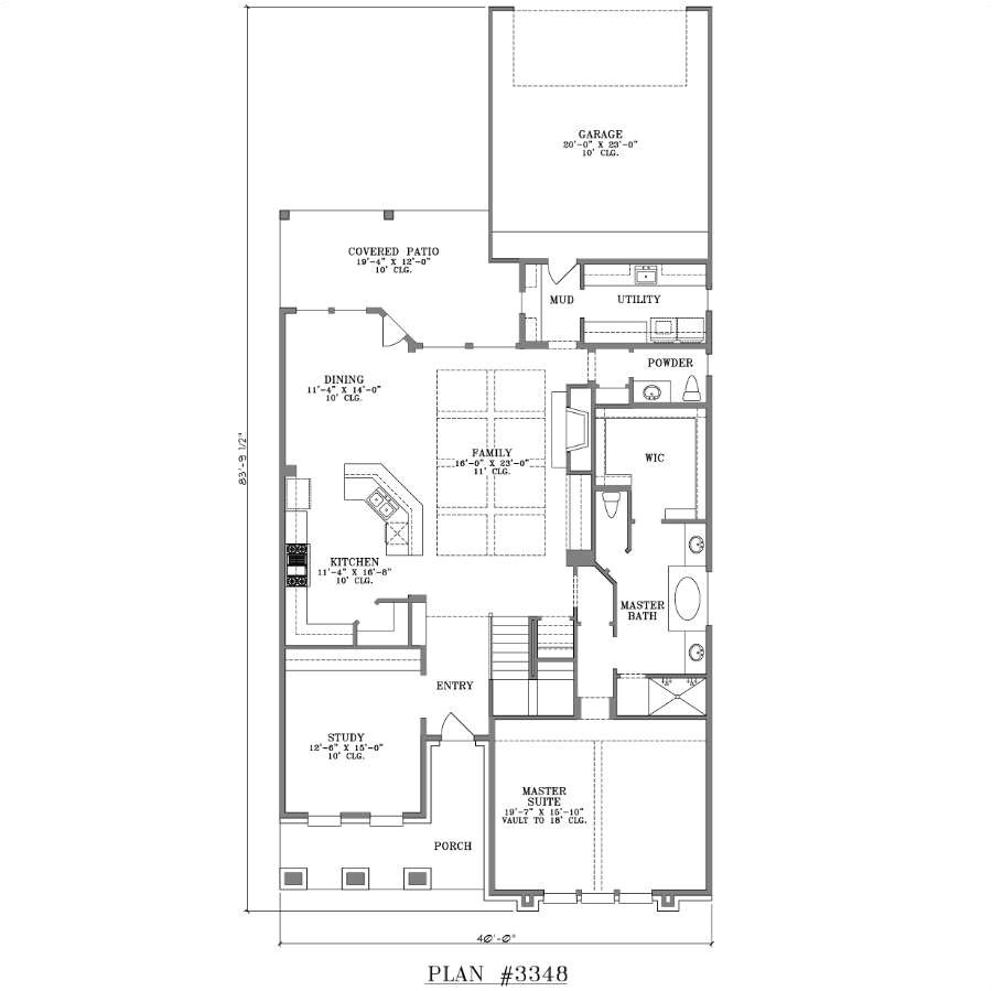 house plans narrow lot rear entry garage