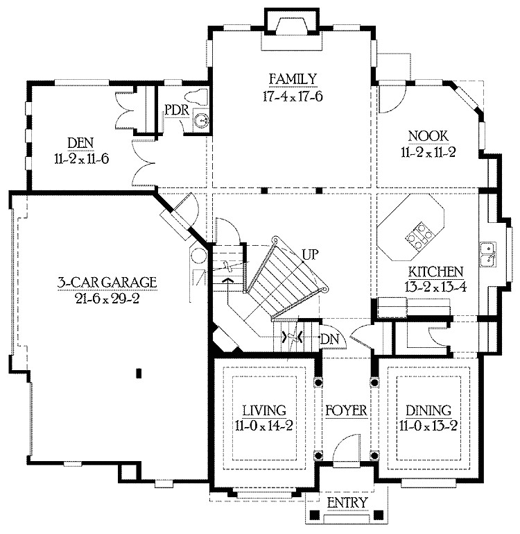 narrow house plans with side entry garage