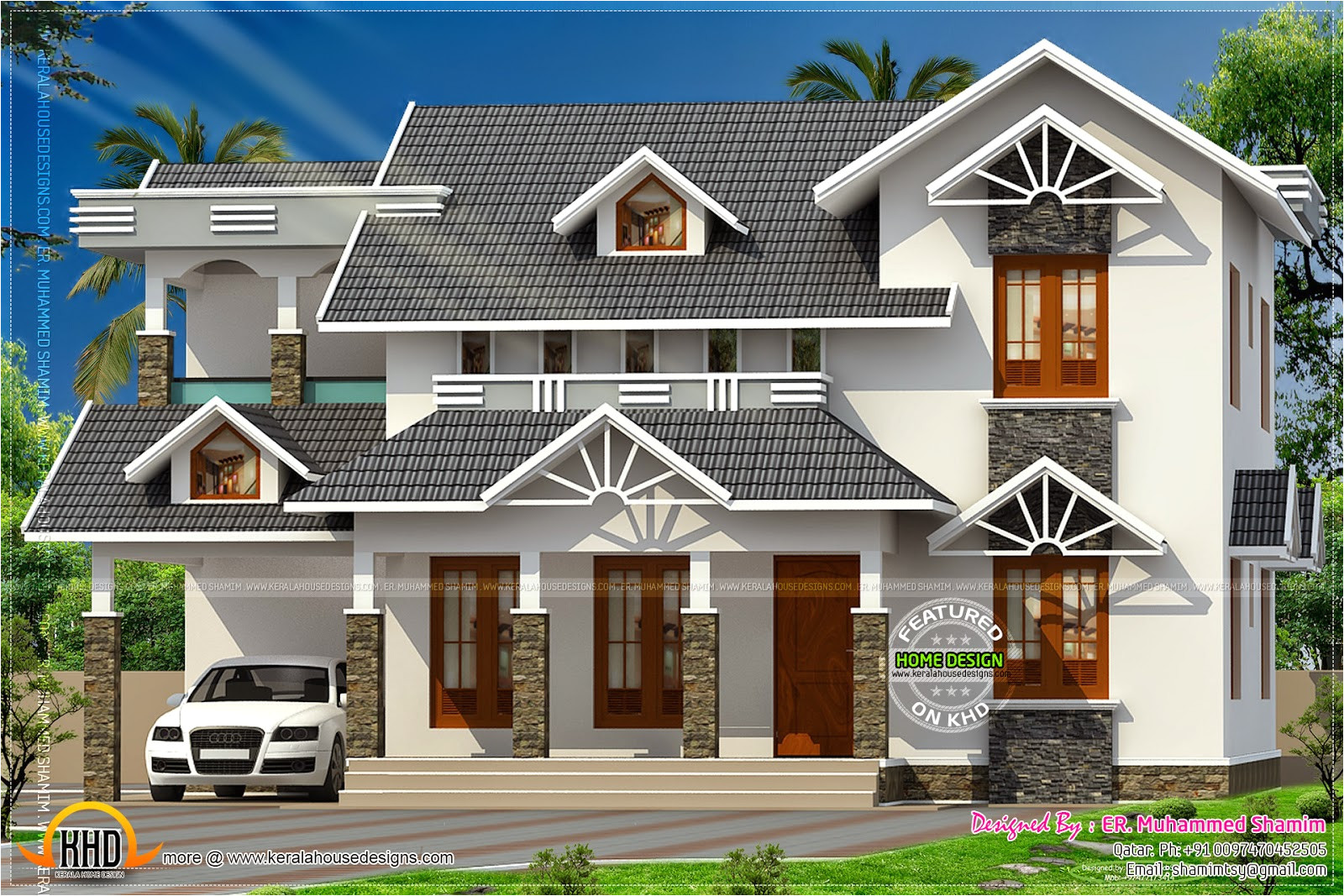 nice sloped roof kerala home design