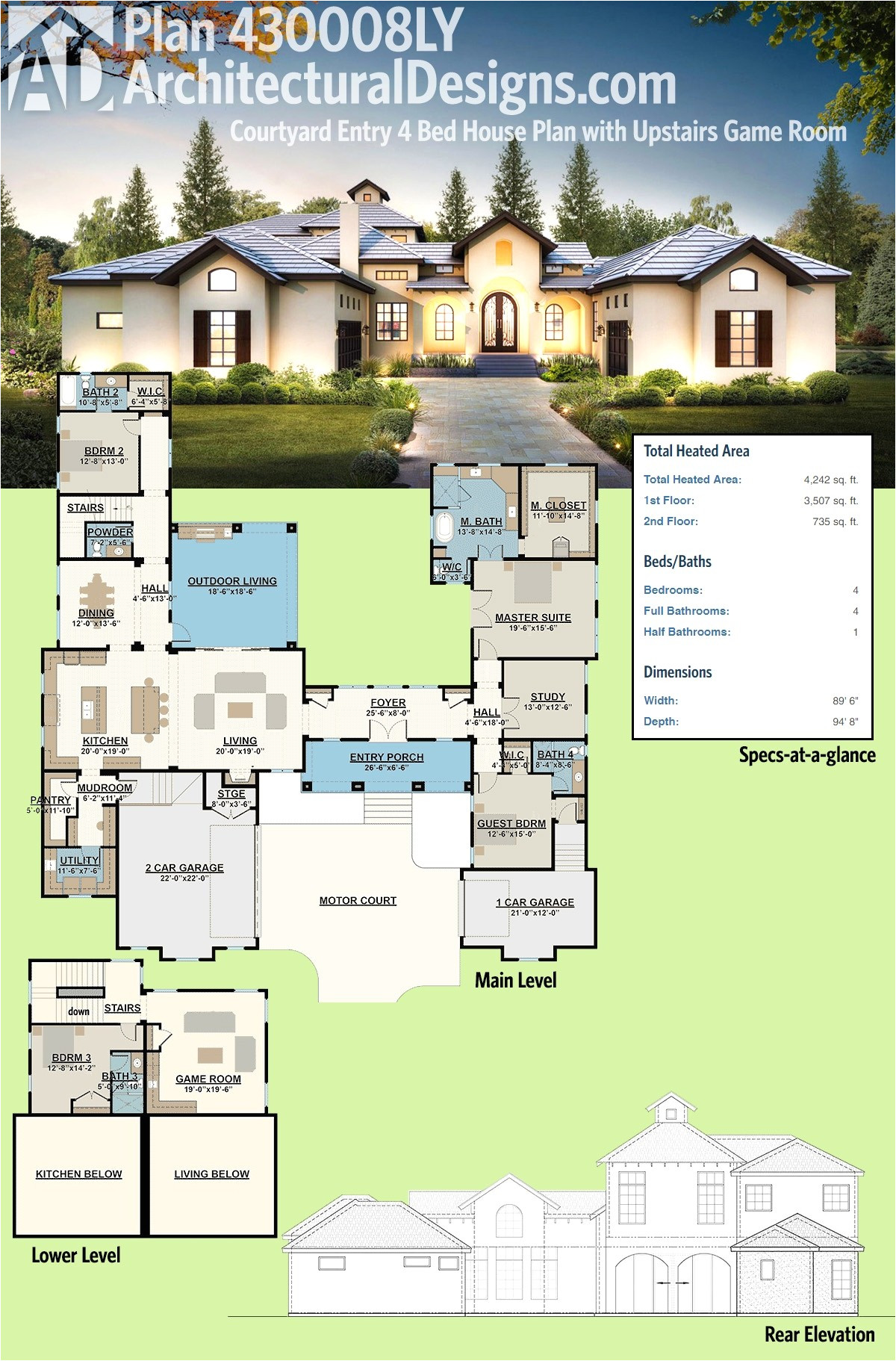 Old World House Plans Courtyard Plougonver