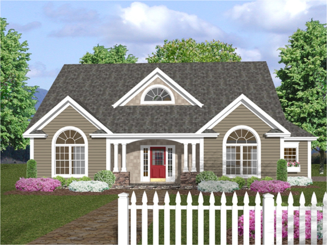 3498 one level house plans with front porch