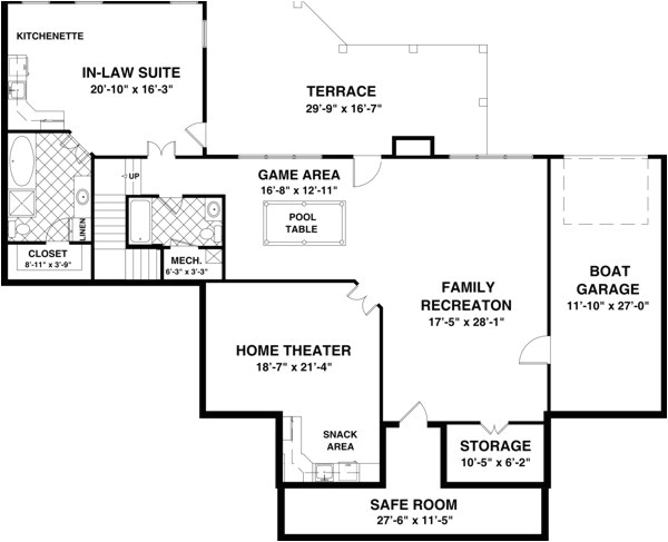 house plans single story with basement
