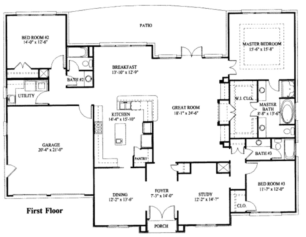 simple one story house plan house plans pinterest b6192648829c0412