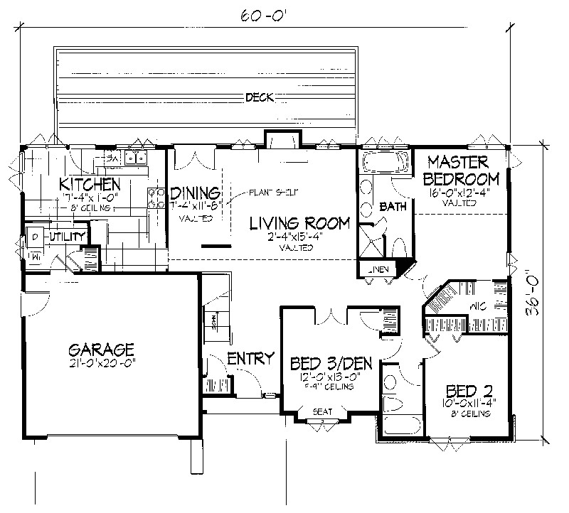 single story house plans with a basement