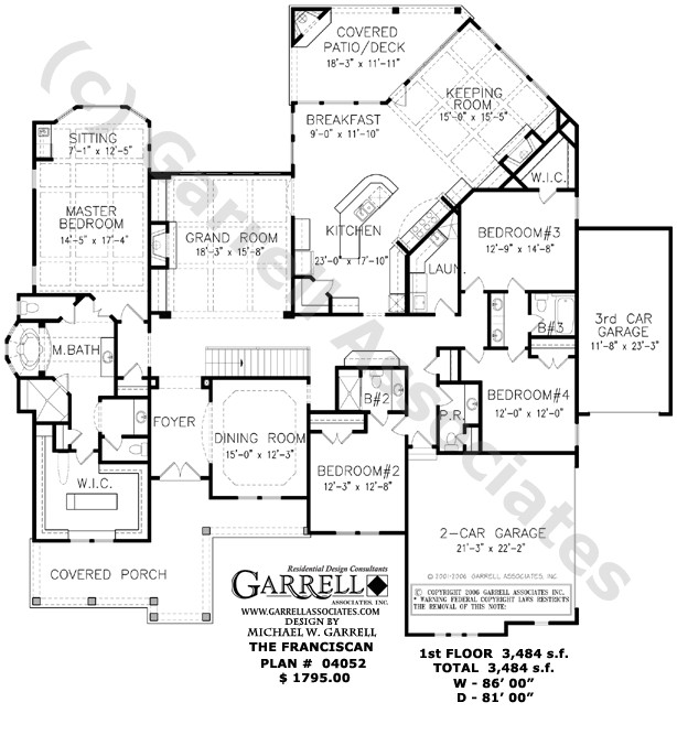franciscan house plan 04052 floor plan ranch style house plans traditional style house plans one story house plans