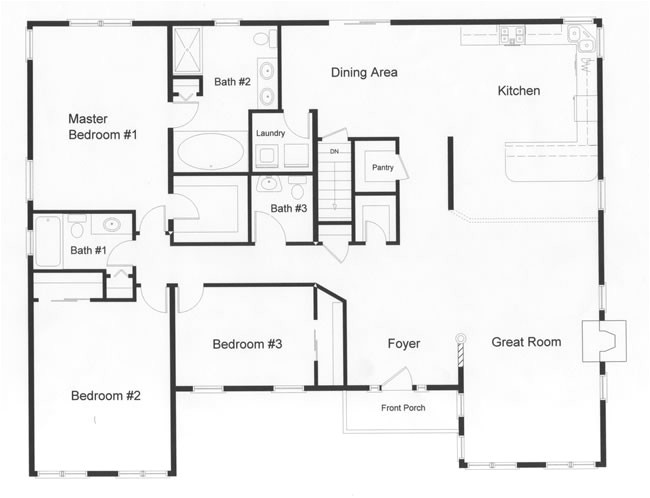 open floor house plans and this floor plan the downing hill ranch style
