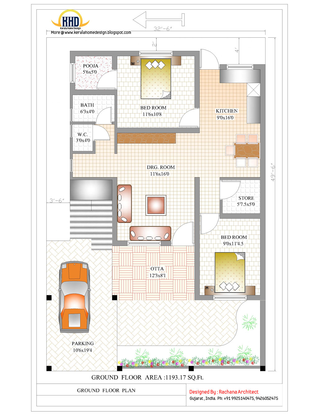 contemporary india house plan 2185 sqft more
