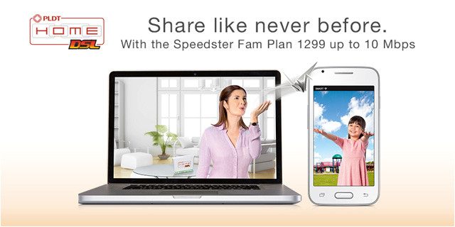 pldt home dsl speedster fam plan lets you share data with mobile devices