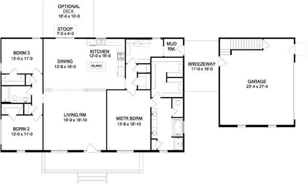 house plans with bonus room ranch style