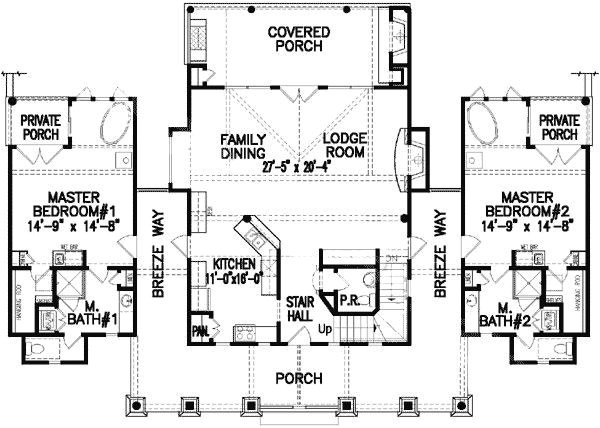 ranch style house plans with two master suites