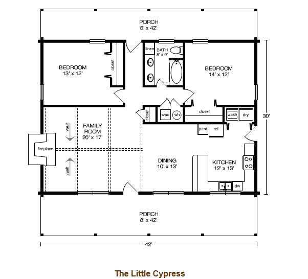 little cypress log home plan
