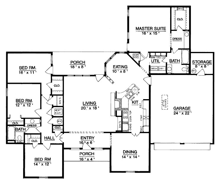 superb single level home plans 6 one level house plan