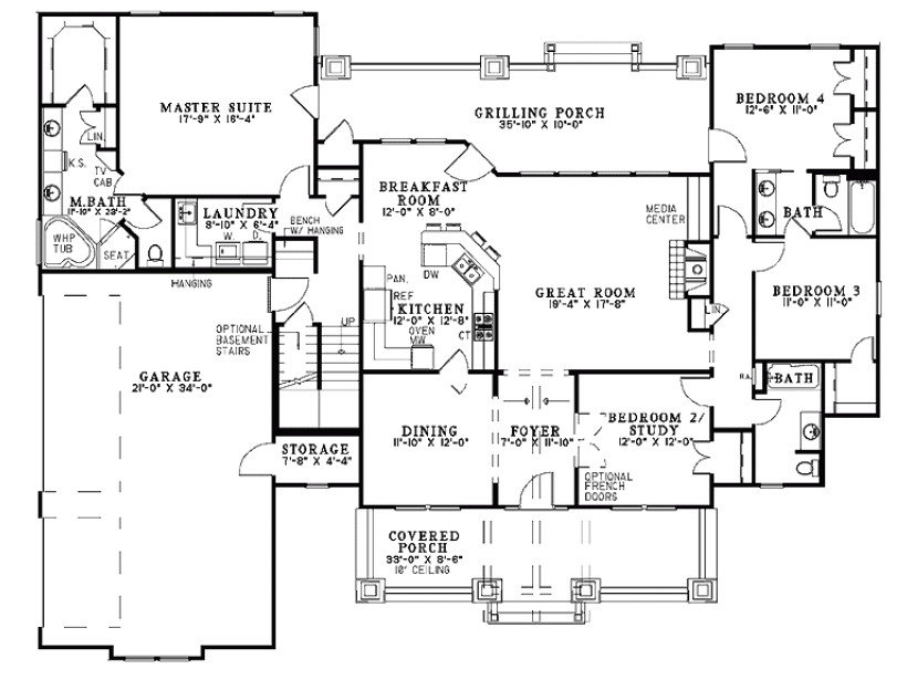 one story house plans with bonus room above garage