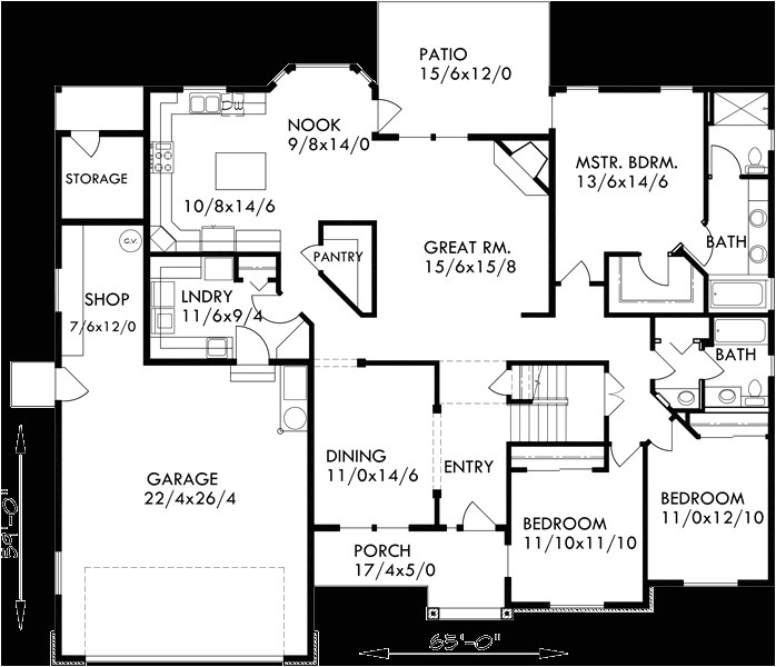 single story home plans with bonus room