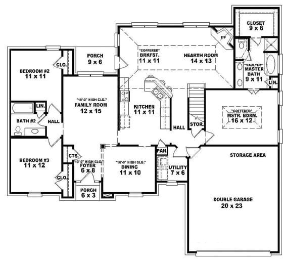 one story house plans with 3 bedrooms new single story open floor plans