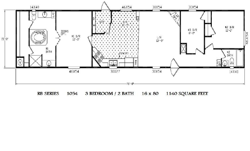 1 bedroom single wide mobile home floor plans