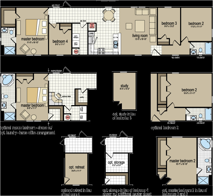 4 bedroom 2 bath single wide mobile home floor plans